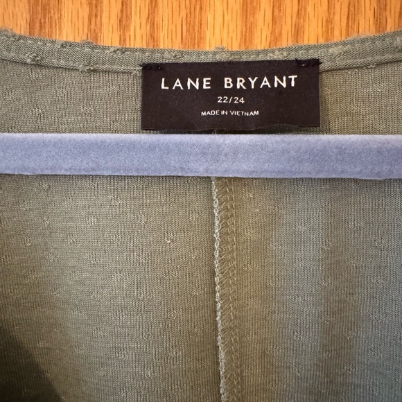 Lane Bryant Olive Green V-Neck Top - Picture 2 of 4